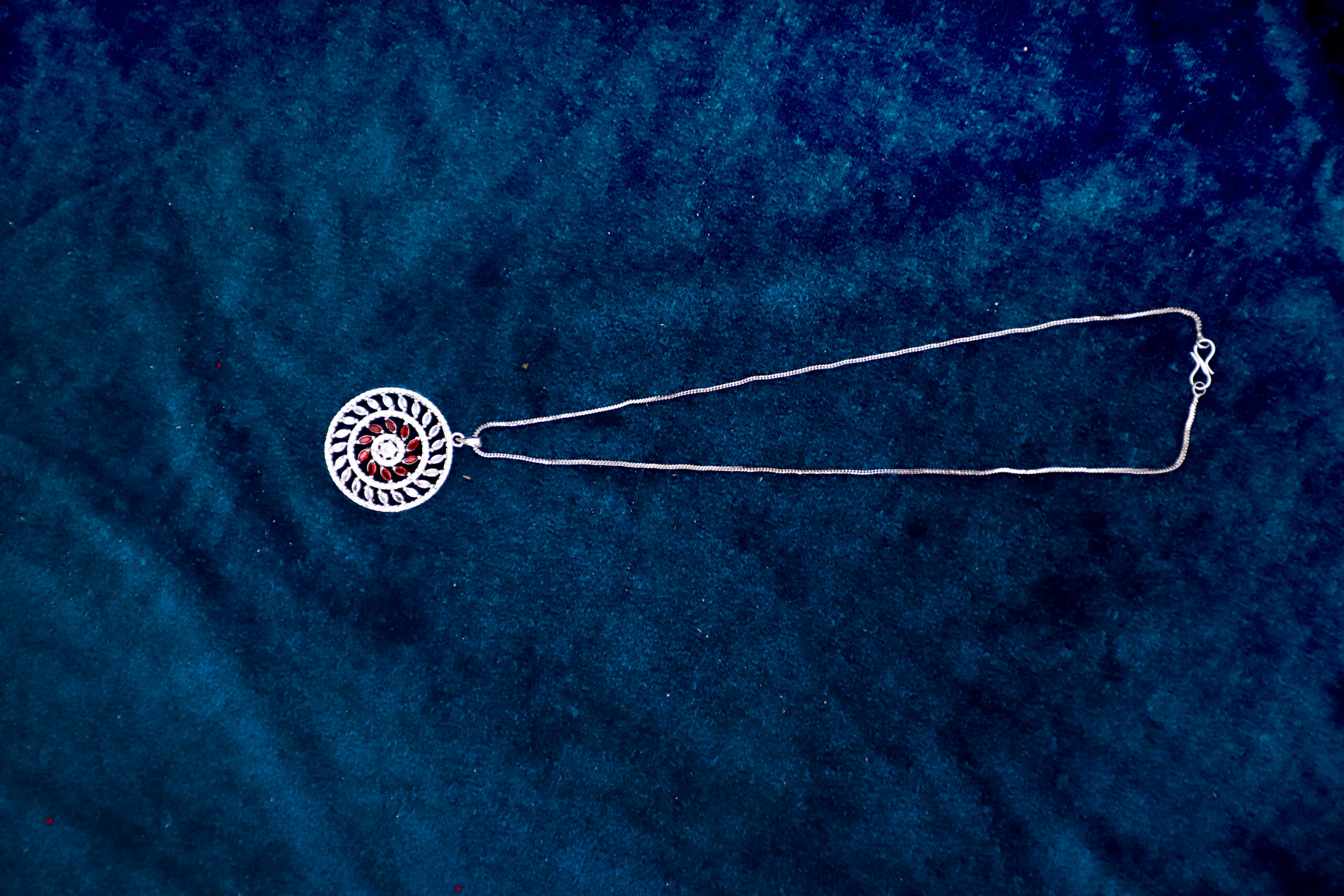 Radiant Crimson Mandala Pandant & Earring Set Lustra Premium Set - Image 4