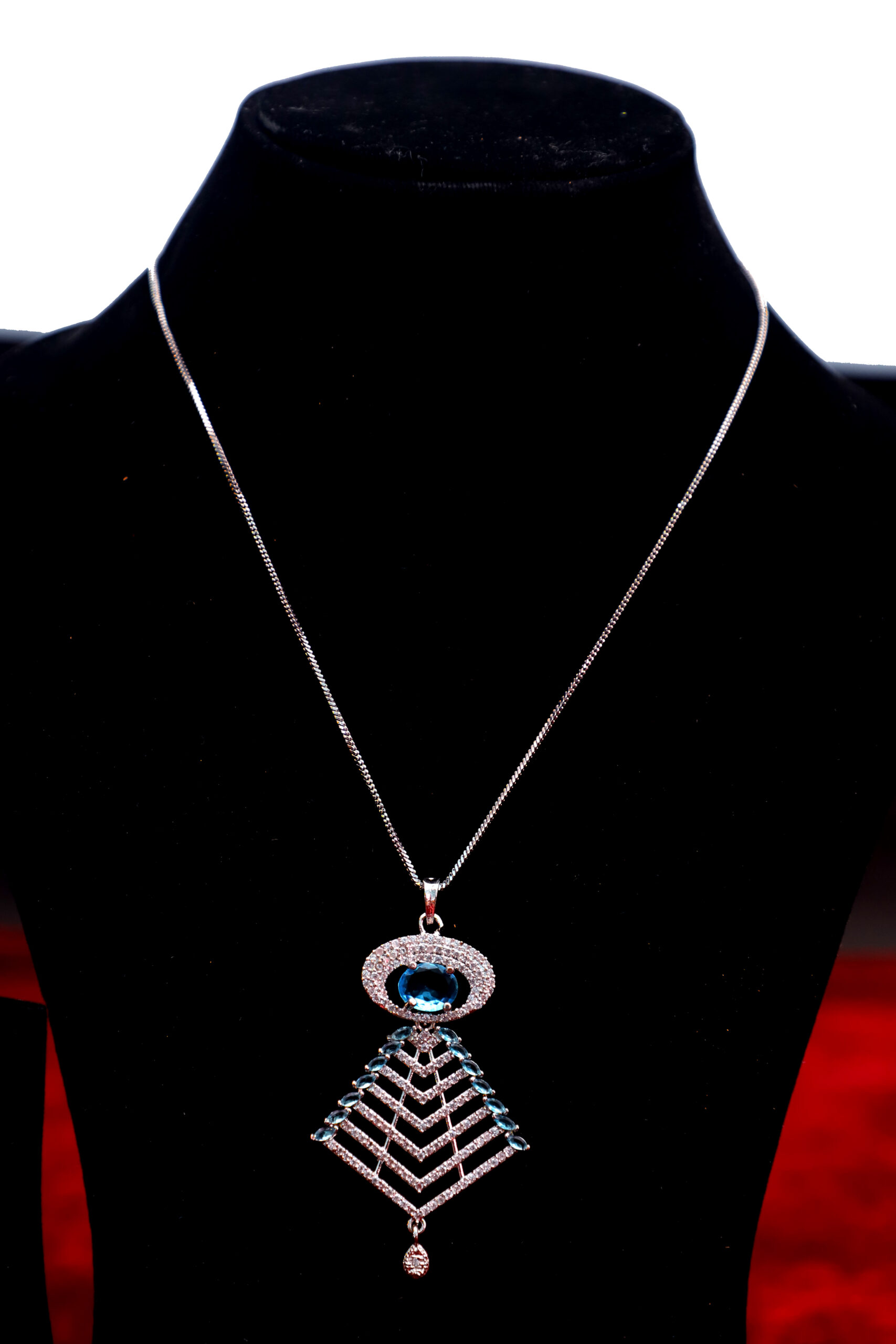 Oceanic Azure Filligree Pendant And Drop Earring set - Image 3