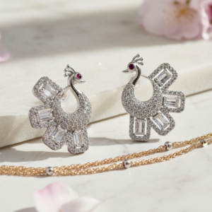 Formal Evening Wear Golden Triangle Earrings  Sophisticated Pavé Jewelry Gift